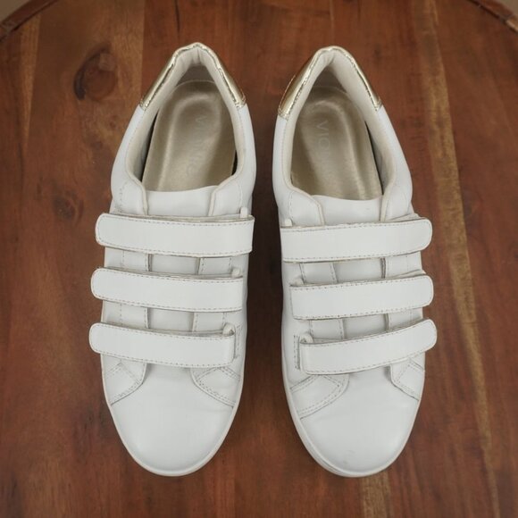 A2-12 Vionic Womens Bobbi Straps Slip On Sneakers Size 8 White Leather - Picture 6 of 9